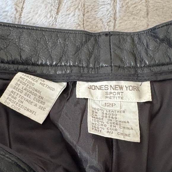 Jones New York Black Leather Straight Leg Pants LL143 - Picture 7 of 7